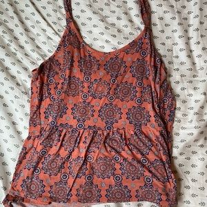 Orange Medallion Patterned Top